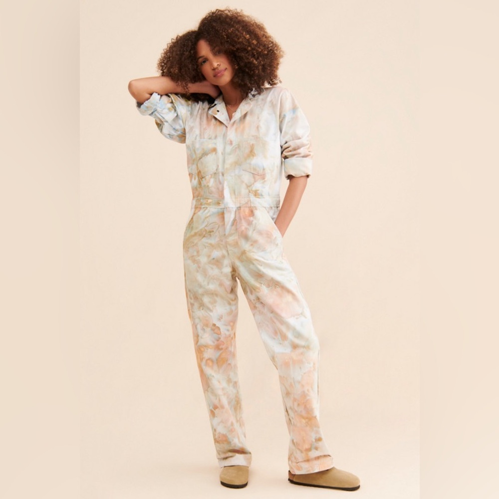 Riverside Free People Tie-Dye Straight Leg Coveralls, size medium